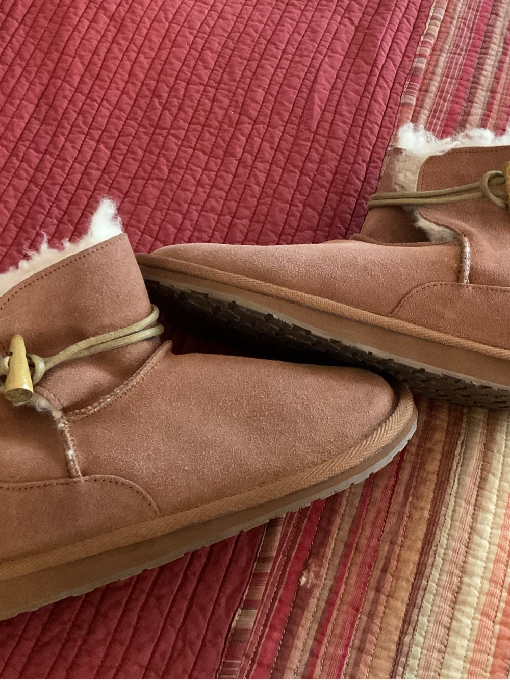 Emu Chestnut Brown Suede Shearling Lined Ankle Boots